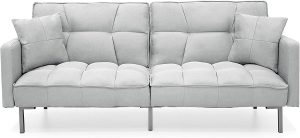 Convertible Linen Splitback Futon Sofa