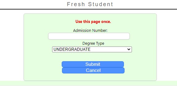 UDS Fresh Student Portal