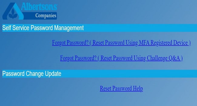 Albertsons My Schedule Password Reset