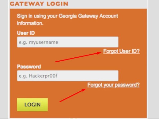Georgia Gateway Password Reset