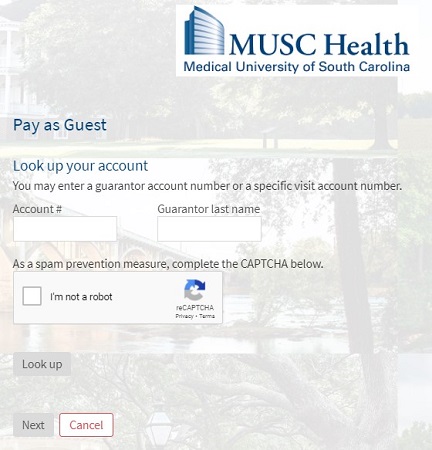 MUSC Pay As Guest