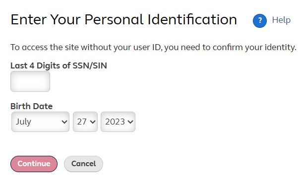 Enter Personal Information