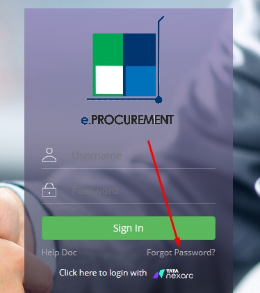eProc Tata Steel Password Reset