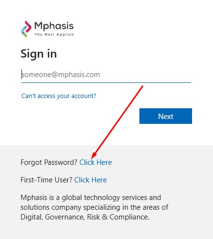 Mphasis Forgot Password