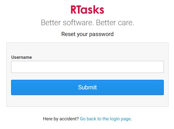 RTasks Password Reset