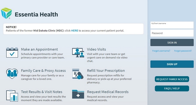 Essentia Health MyChart Login