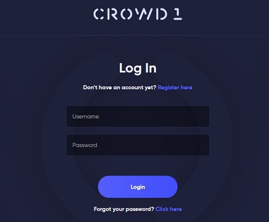 Crowd1 Login Page