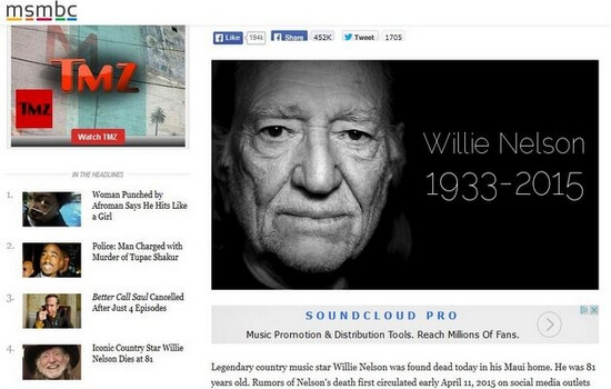 Willie Nelson Death News