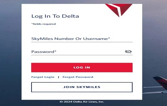 Delta SkyMiles Login Page