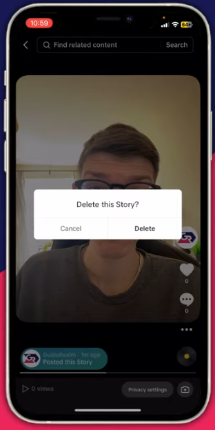 Removing TikTok Stories on iOS